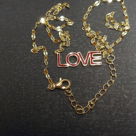 ISABELLA M Jewelry - 💕ISABELLA M 14k Gold Plated LOVE ITALY Silver Enamel necklace